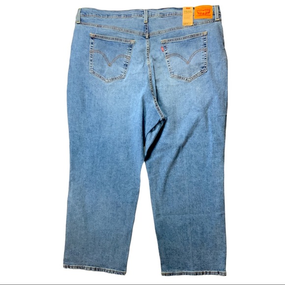 Levi’s Ribcage Straight Ankle classic wash button fly jeans Size 24W NEW - Picture 2 of 15